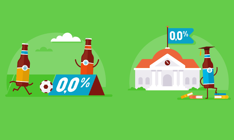 alcoholvrij bier promotie bij sportclubs en bij studenten